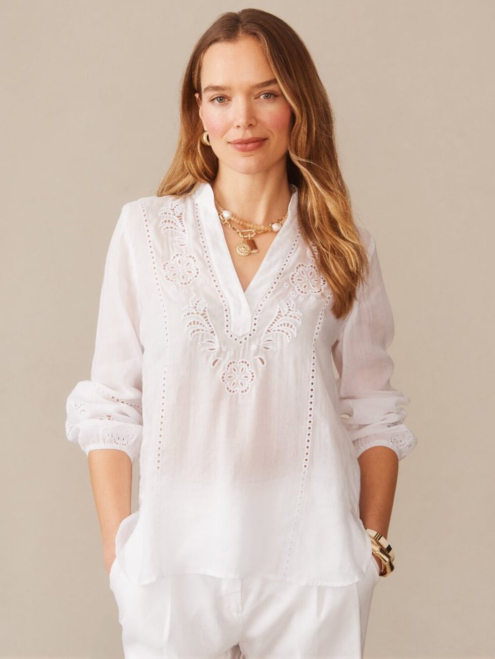 J McLaughlin Varsha Blouse - White NEW